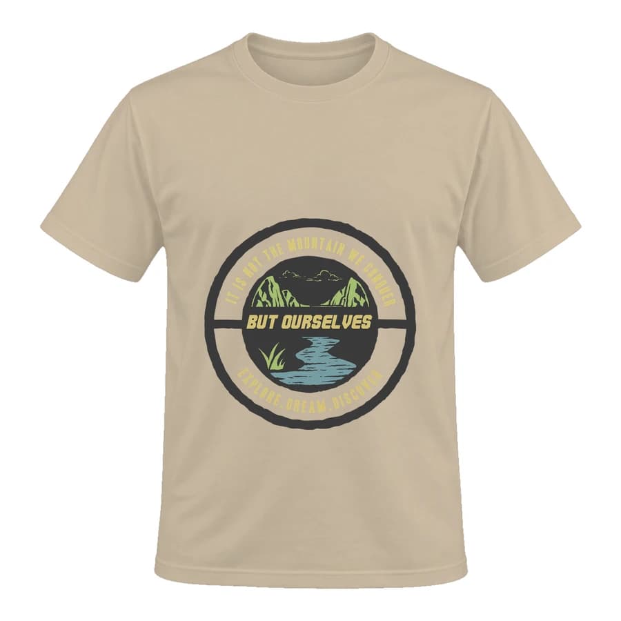 T-shirt — Explore Dream Discover — Devant — Beige