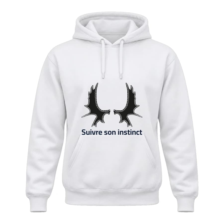 Hoodie — Cerf — Devant — Blanc