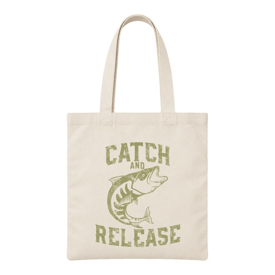 Tote bag — Catch and Release — Devant — Naturel