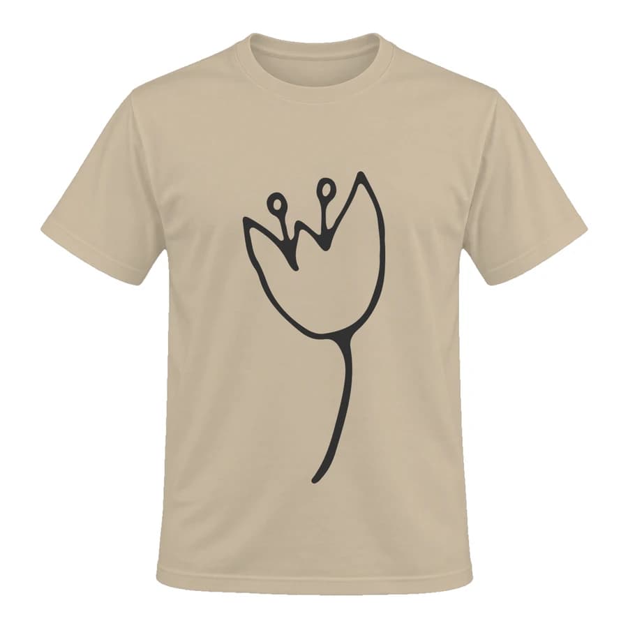 T-shirt — Petit monde · Illustration douce — Devant — Beige